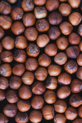 nuts hazelnuts food background close up