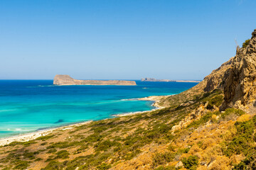 Blue lagoon in Ballos, Crete, Greece