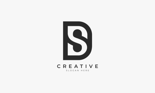 Monogram Initials DS Logo Design Template. Vector Illustration.