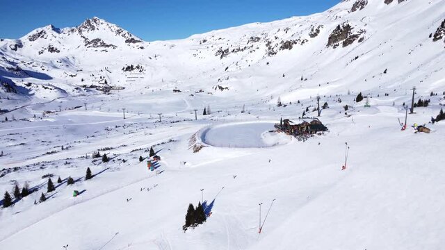 The famous skking area Obertauern in Salzburg, Austria on a beautiful winter day