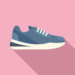 Clean sneaker icon flat vector. Sport shoe