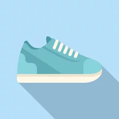 Fotobehang Foot sneaker icon flat vector. Sport shoe © anatolir