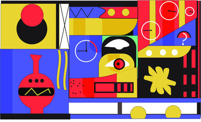Illustration, abstraction in pop - art style.