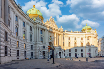 Fototapeta na wymiar Hofburg palace on St. Michael square (Michaelerplatz) in Vienna, Austria