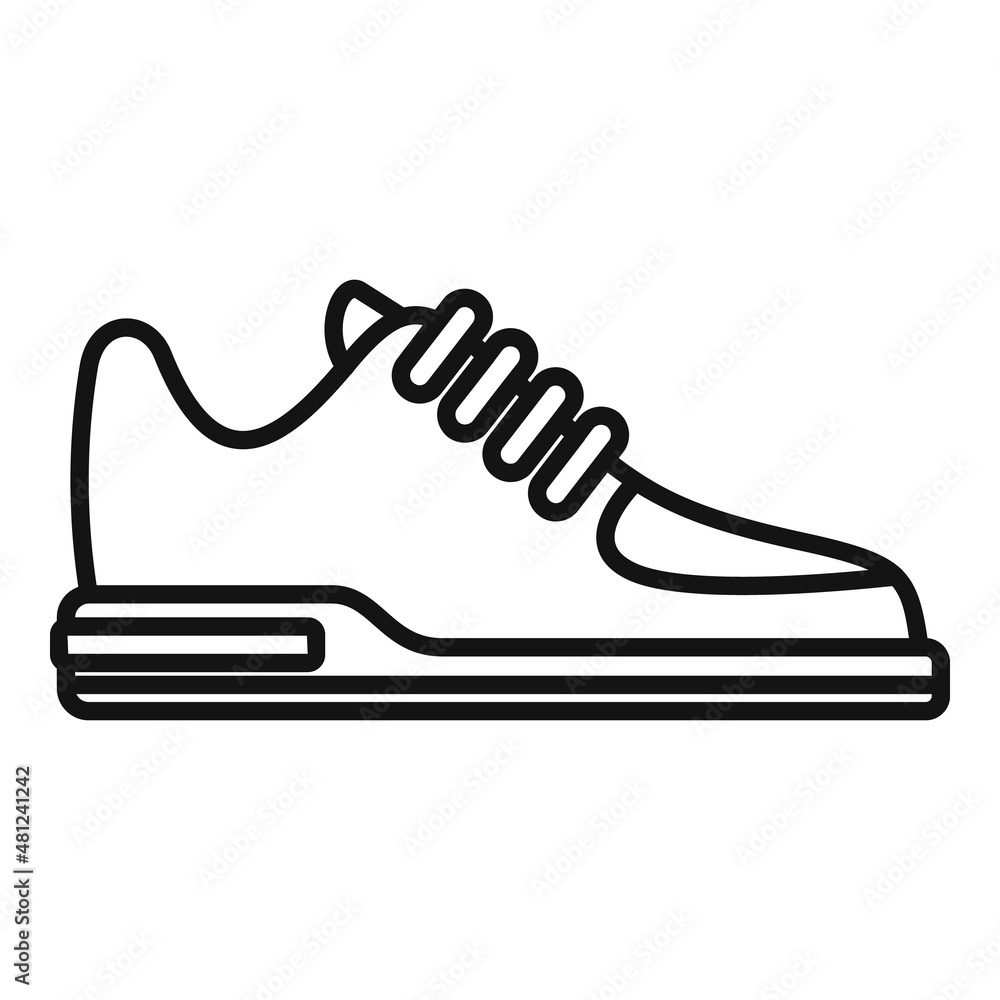 Poster run sneaker icon outline vector. sport shoe