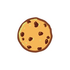Simple browser cookie line icon in color. Symbol of round chocolate cookie. Isolated on neomorphism button. Trendy flat illustration for: logo, app, graphic, design, web, ui, logotype. Vector EPS 10