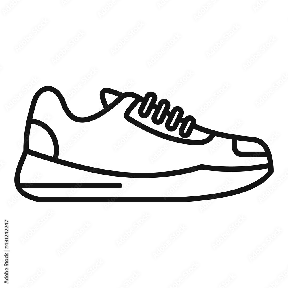 Sticker Clean sneaker icon outline vector. Sport shoe