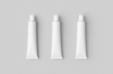 White metal cream tube mockup.