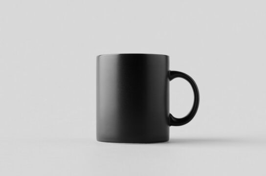 Black matte mug mockup.