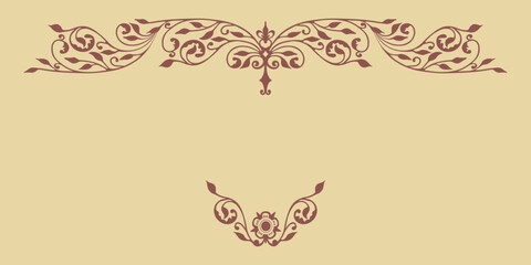 Vector template with classic floral ornaments or calligraphic vignette