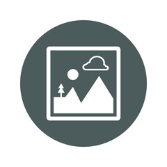 Landscape, gallery, image, view icon. Gray vector sketch.
