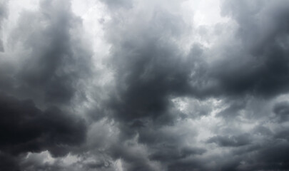 Fototapeta premium Sky with dark rain clouds background.