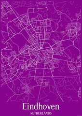 Purple Map Eindhoven Netherlands 