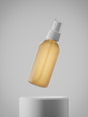 Schwebende gelbe Spray Flasche 3D Render