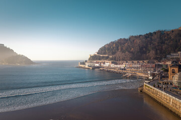 High view of Alderdi Eder park at the coast side of Donostia-San Sebastian, at the Basque Country.