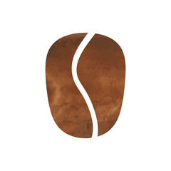 coffee bean isolated watercolor texture vector illustration