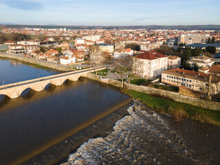 Naklejka premium Old Bridge) over Maritsa river in town of Svilengrad, Bulgaria