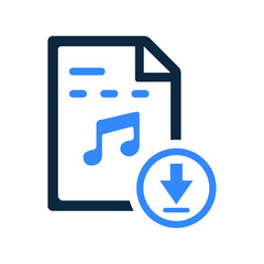 Fototapeta premium Music, file, download icon. Editable vector graphics.