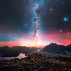 sunset in the mountains