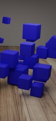 stack of blue cubes