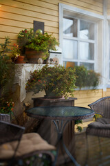 Roadside cafe interior in summer.