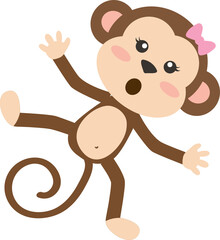 Girl Monkey with Flower