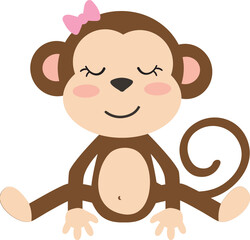 Girl Monkey with Flower