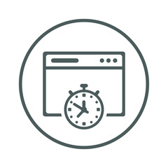 Obraz premium Webpage, time, timing icon. Gray vector sketch.