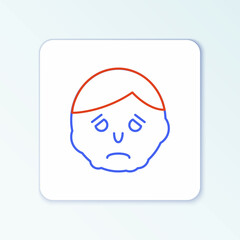 Line Inflammation on face icon isolated on white background. Colorful outline concept. Vector