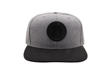 Grey and black SnapBack Cap isolated on white background 
