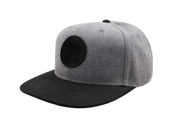 Grey and black SnapBack Cap isolated on white background 