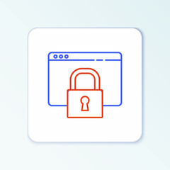 Line Secure your site with HTTPS, SSL icon isolated on white background. Internet communication protocol. Colorful outline concept. Vector