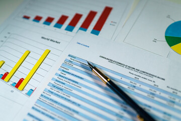 Business finance and income statement. Business composition. Financial analysis - income statement,...