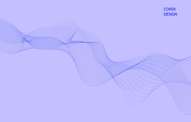 Fototapeta premium Abstract wave element for design.Digital frequency track equalizer.Stylized line art background.Vector illustration.Wave with lines created using blend tool.Curved wavy line,smooth stripe.