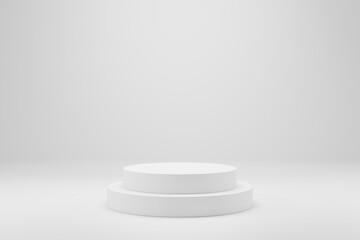 Empty podium or pedestal display on white background