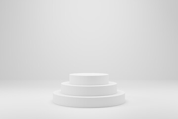 Empty podium or pedestal display on white background