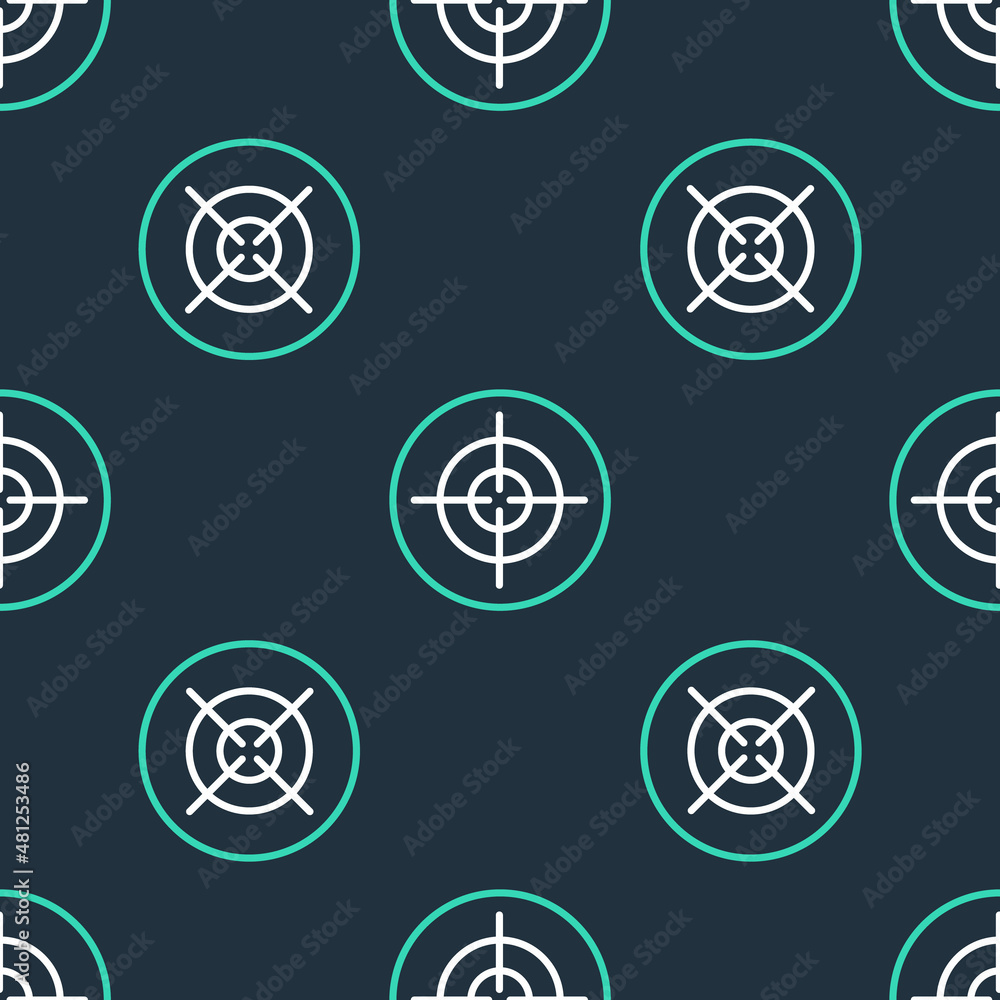 Poster line target sport icon isolated seamless pattern on black background. clean target with numbers for 