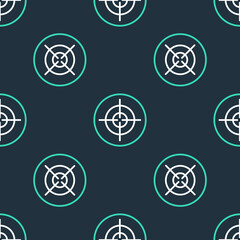 Line Target sport icon isolated seamless pattern on black background. Clean target with numbers for shooting range or shooting. Vector