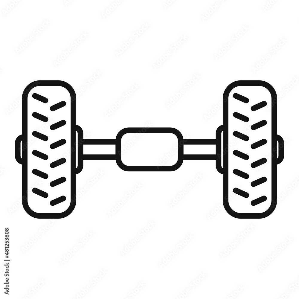 Wall mural Car suspension icon outline vector. Wheel tire