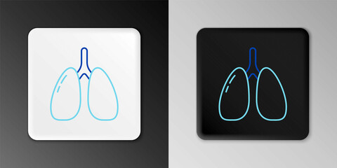 Line Lungs icon isolated on grey background. Colorful outline concept. Vector