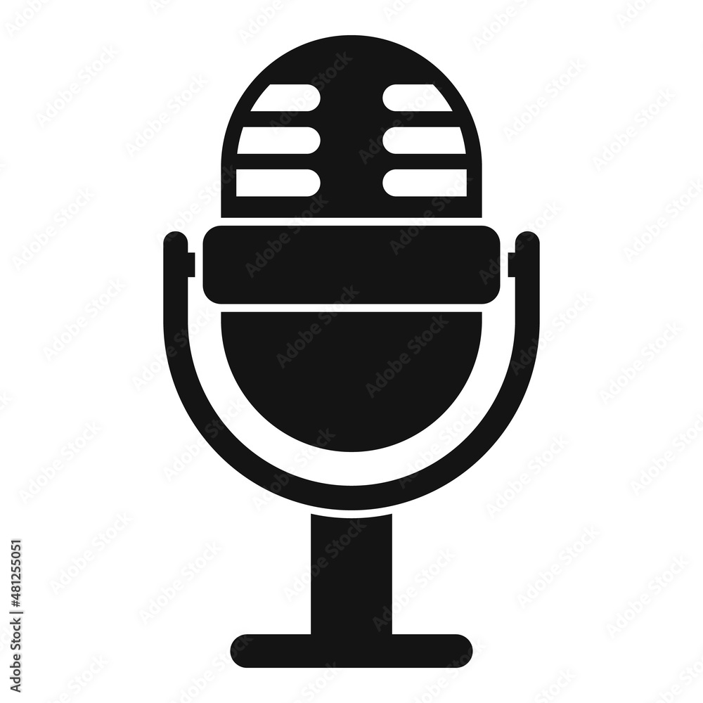 Sticker Studio microphone icon simple vector. Video cinema