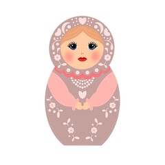 russian doll isolated on white, matrioshka, matrioska, matrioscka