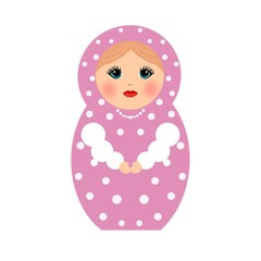 russian doll isolated on white, matrioshka, matrioska, matrioscka