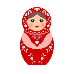 russian doll isolated on white, matrioshka, matrioska, matrioscka