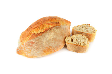 Loaf of bread isolated on white background.