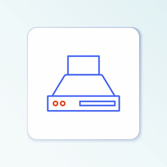 Line Kitchen extractor fan icon isolated on white background. Cooker hood. Kitchen exhaust. Household appliance. Colorful outline concept. Vector
