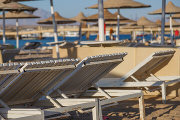 Hurghada, Beautiful tropical beach early morning. Egypt beach
