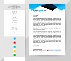 A4 size Business letterhead template. This modern creative and elegant letterhead is a must for your office. 2 theme colorwork, black, and others.