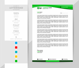 A4 size Business letterhead template. This modern creative and elegant letterhead is a must for your office. 2 theme colorwork, black, and others.