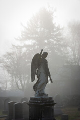 Angel Monument in Fog